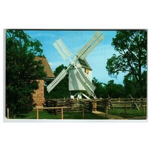 Robertson's Windmill Williamsburg VA Colonial Grist Mill Postcard
